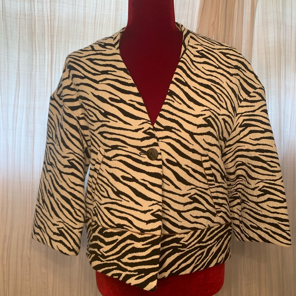 Animal print blazer.